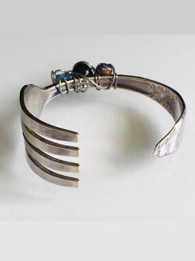 Vintage A1 Silver Plate Fork Cutlery Bracelet Boho